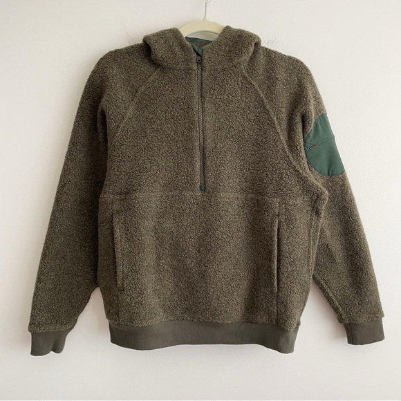 Outdoor Voices MegaFleece wool half zip sweater hoodie athleisure lounge small S - Picture 3 of 12